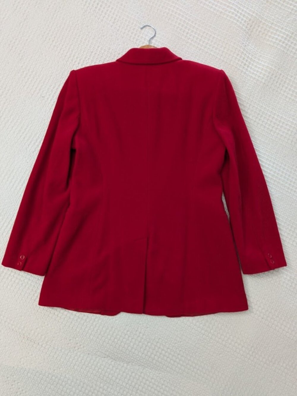 Wool Cashmere Blend Office Business Casual Red Blazer Power Dressing - Picture 5 of 9